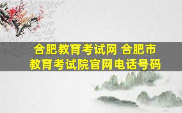 合肥教育考试网 合肥市教育考试院*电话号码